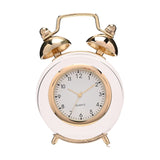 Twin Bell Miniature Crystal Mantel Clock - Clear & Gold