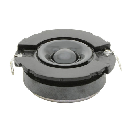 Adastra FSV-W weatherproof foreground speaker in matt black, round driver with dome tweeter and solder tabs, shown at an angle on a white background.