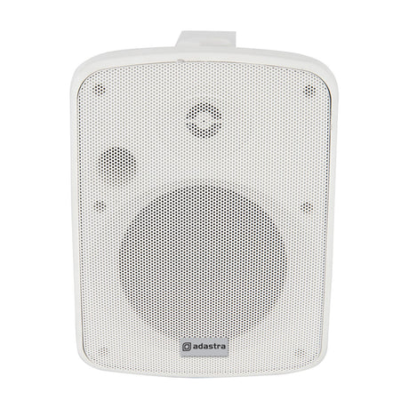 Adastra FC5V-W 5.25in 100V compact background speaker in white with moulded cabinet and perforated aluminium grille, shown on a plain background.
