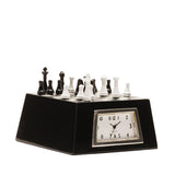 Miniature Chess Board Quartz Mantel Clock - Black & White