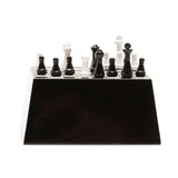 Miniature Chess Board Quartz Mantel Clock - Black & White