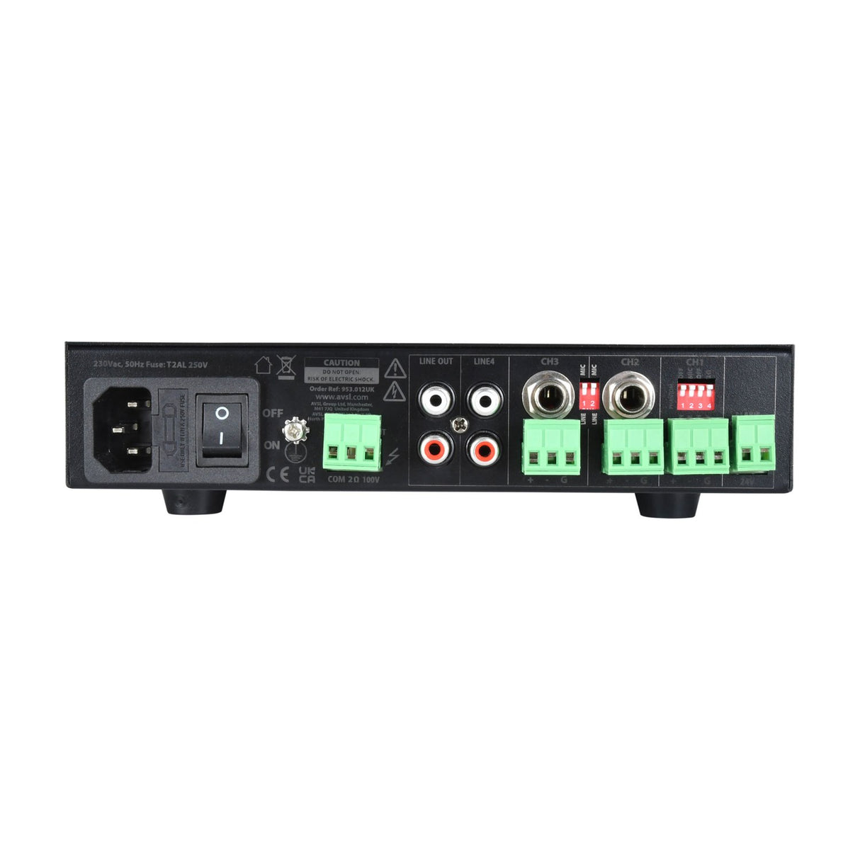 Adastra UA120 Compact 100V 5-Channel Mixer-Amplifier