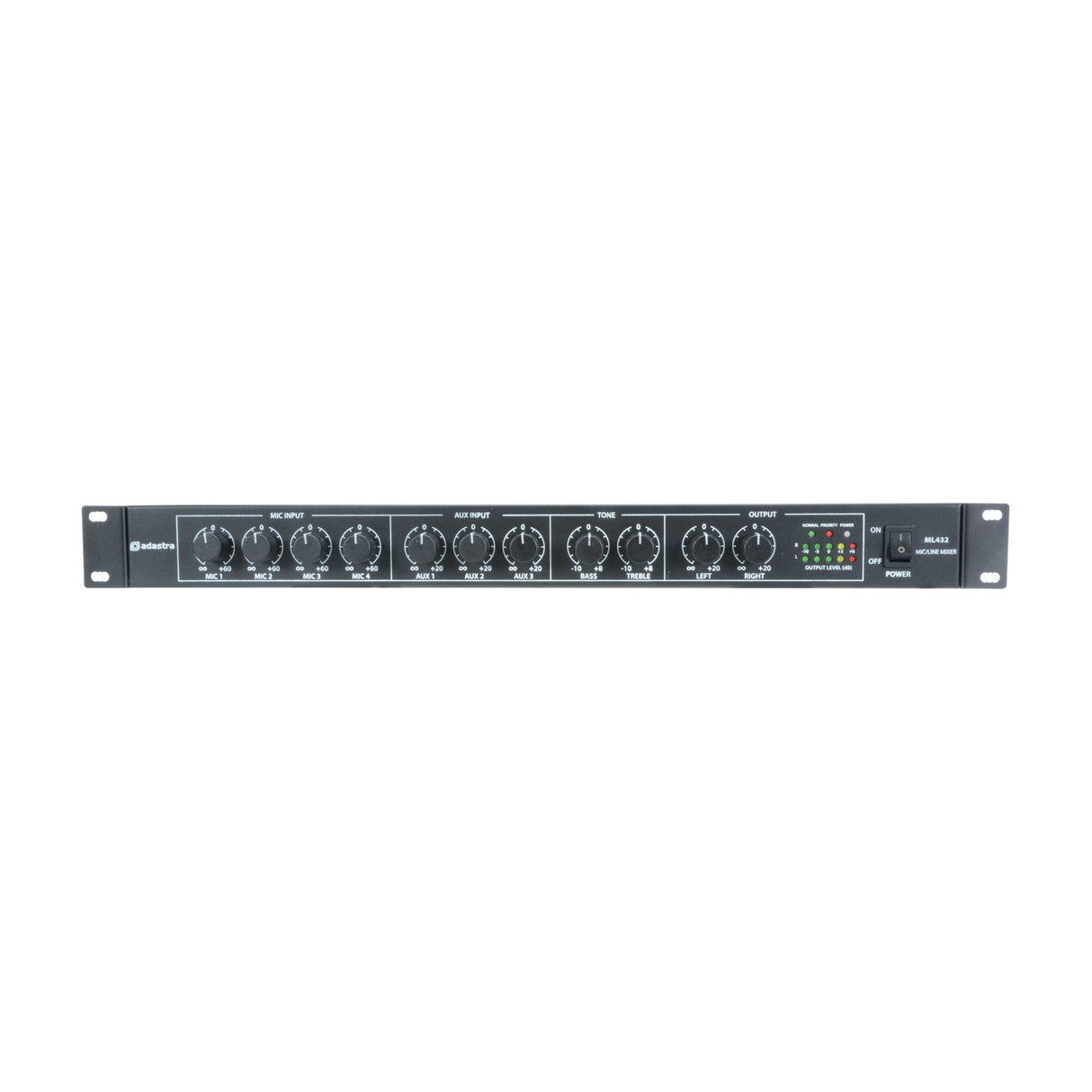 Adastra ML432 4-Mic 1U Rack Mixer