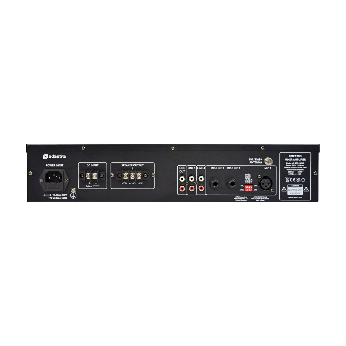 Adastra RMC120D 120W 100V Mixer-Amplifier with DAB+ & BT