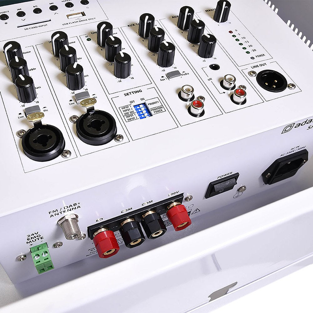 Adastra SA240 100V Secure Wall PA Amplifier with UHF Mic