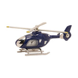 Miniature Helicopter Metal Mantel Clock - Navy & Silver