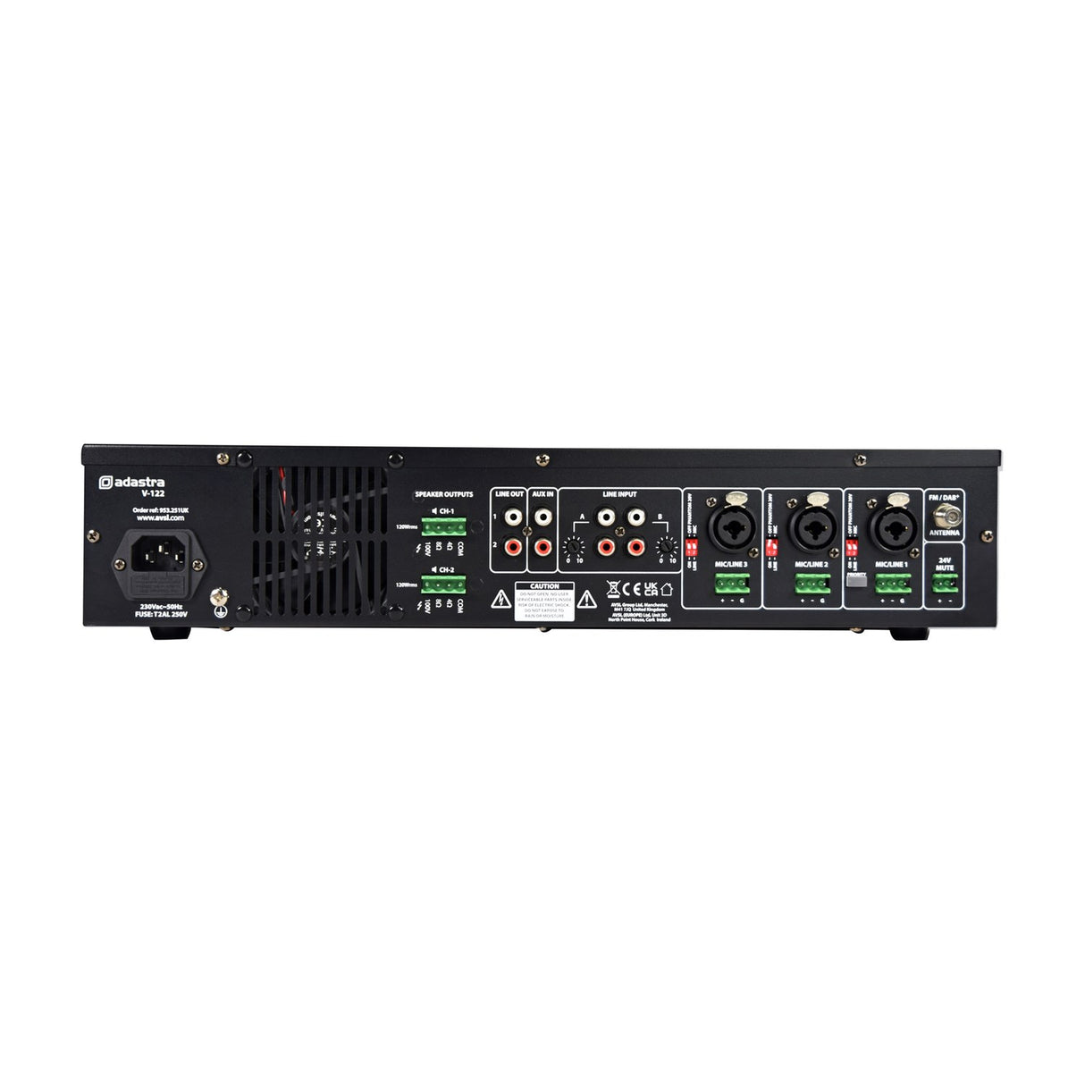 Adastra V-122 Dual Zone 100V Mixer-Amplifier