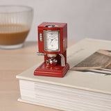 Coffee Machine Miniature Quartz Mantel Clock - Red & Silver