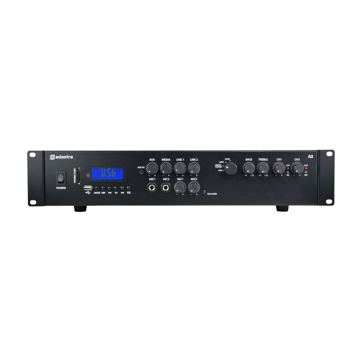 Adastra A2 Stereo PA Amplifier 2 x 200W with Media Player