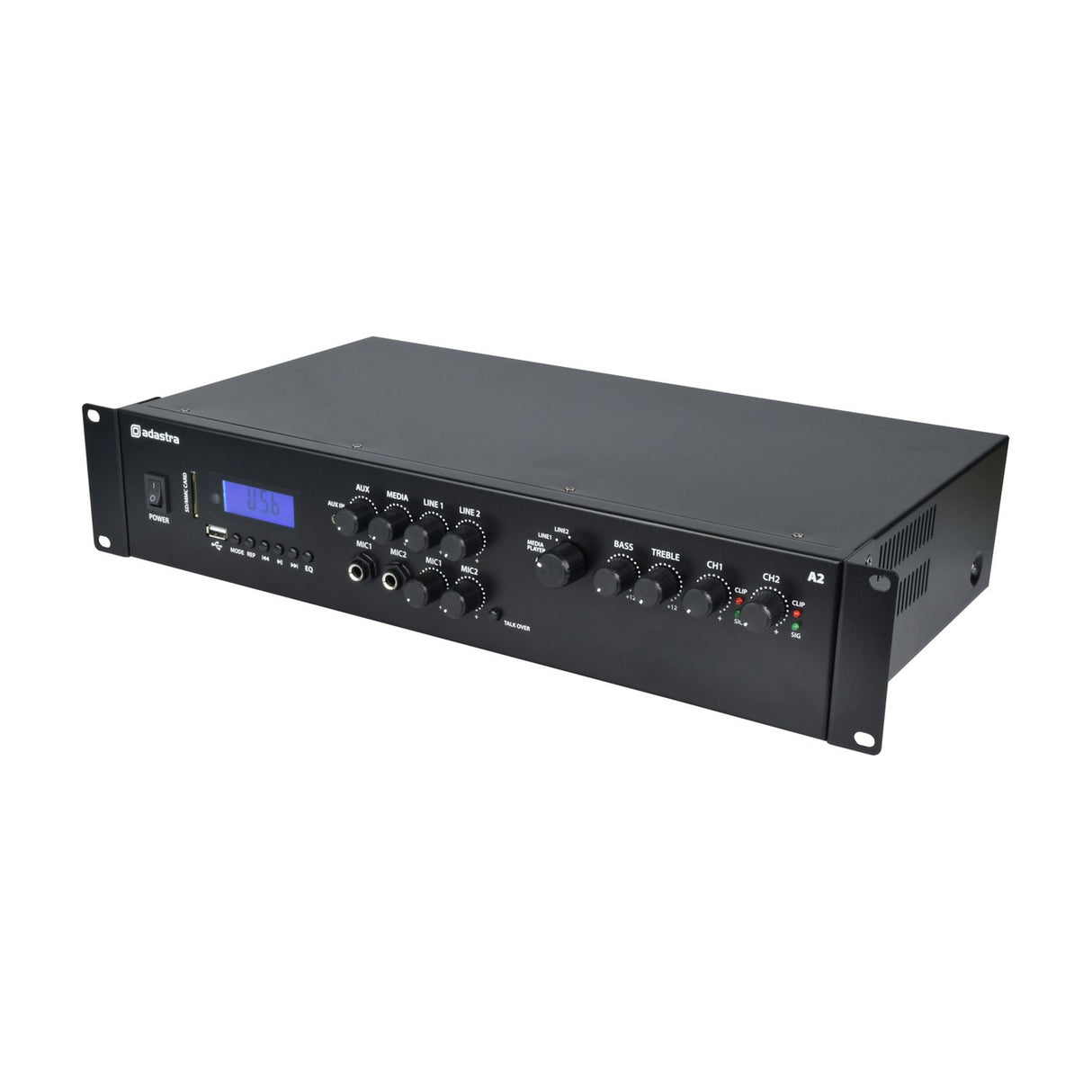 Adastra A2 Stereo PA Amplifier 2 x 200W with Media Player
