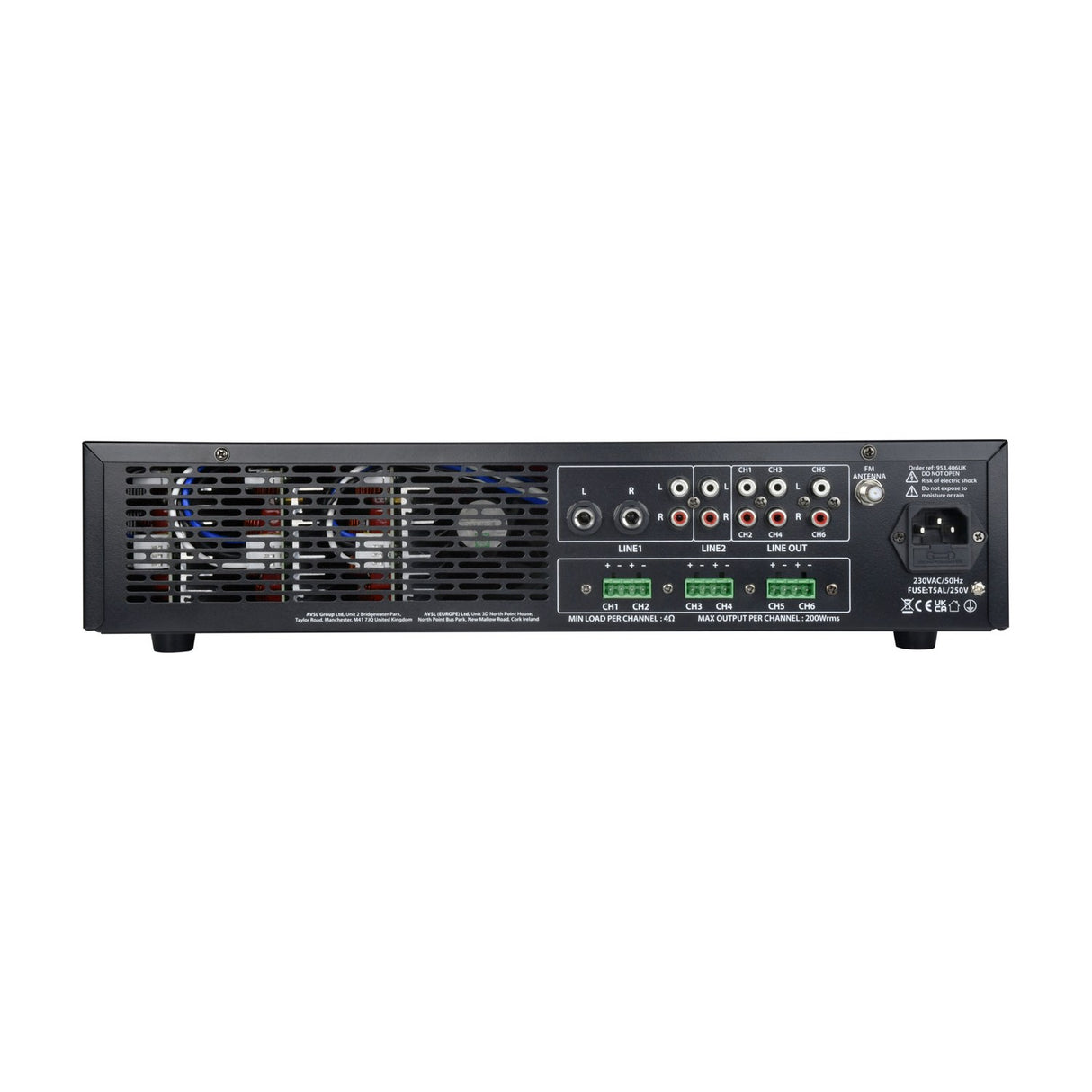 Adastra A6 Tri Multi-Zone Stereo Amplifier 6x200W