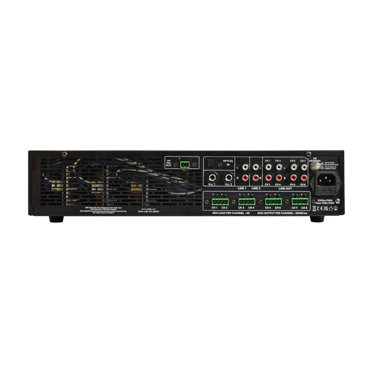 Adastra A8300 8-Zone Commercial Mixer-Amplifier