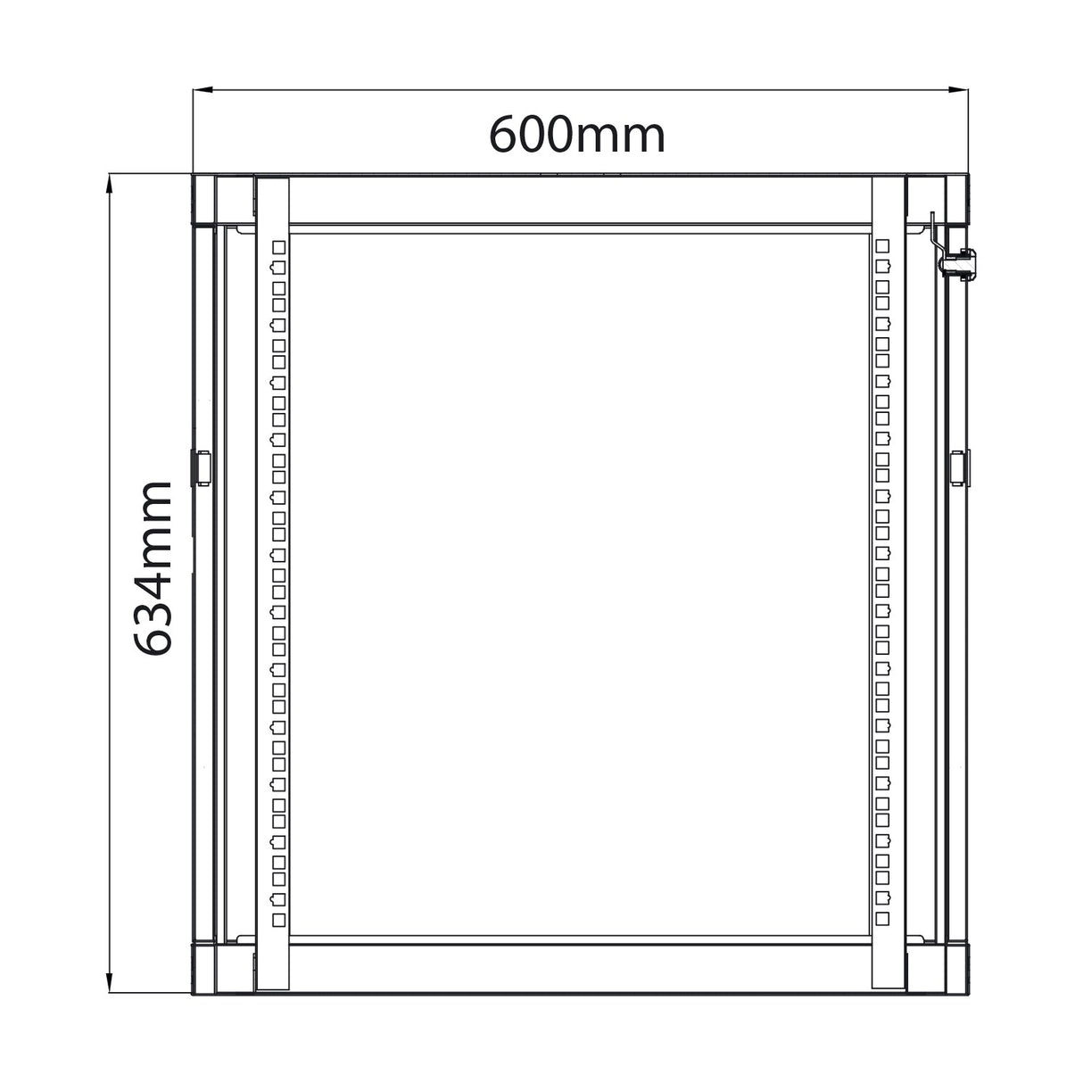Adastra RC12U450 12U 450mm Glass-Door Rack Cabinet