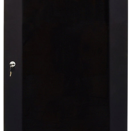 Adastra RC18U600 18U 600mm steel rack cabinet by AVSL with black epoxy finish, lockable tempered glass front door, and silver key lock.