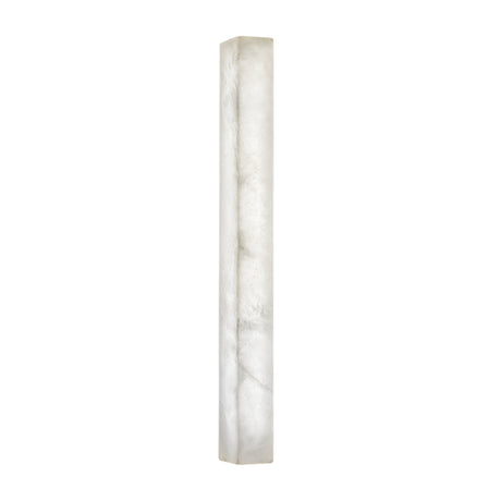 The Valmera LED Large Slim Vertical Alabaster Wall Light in Soft White features a tall, narrow rectangular design with frosted, subtly marbled natural Spanish alabaster for soft, diffused LED illumination.