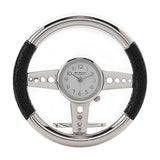 Steering Wheel Miniature Quartz Metal Mantel Clock - Chrome