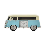 Miniature Camper Van Analogue Metal Mantel Clock - Blue
