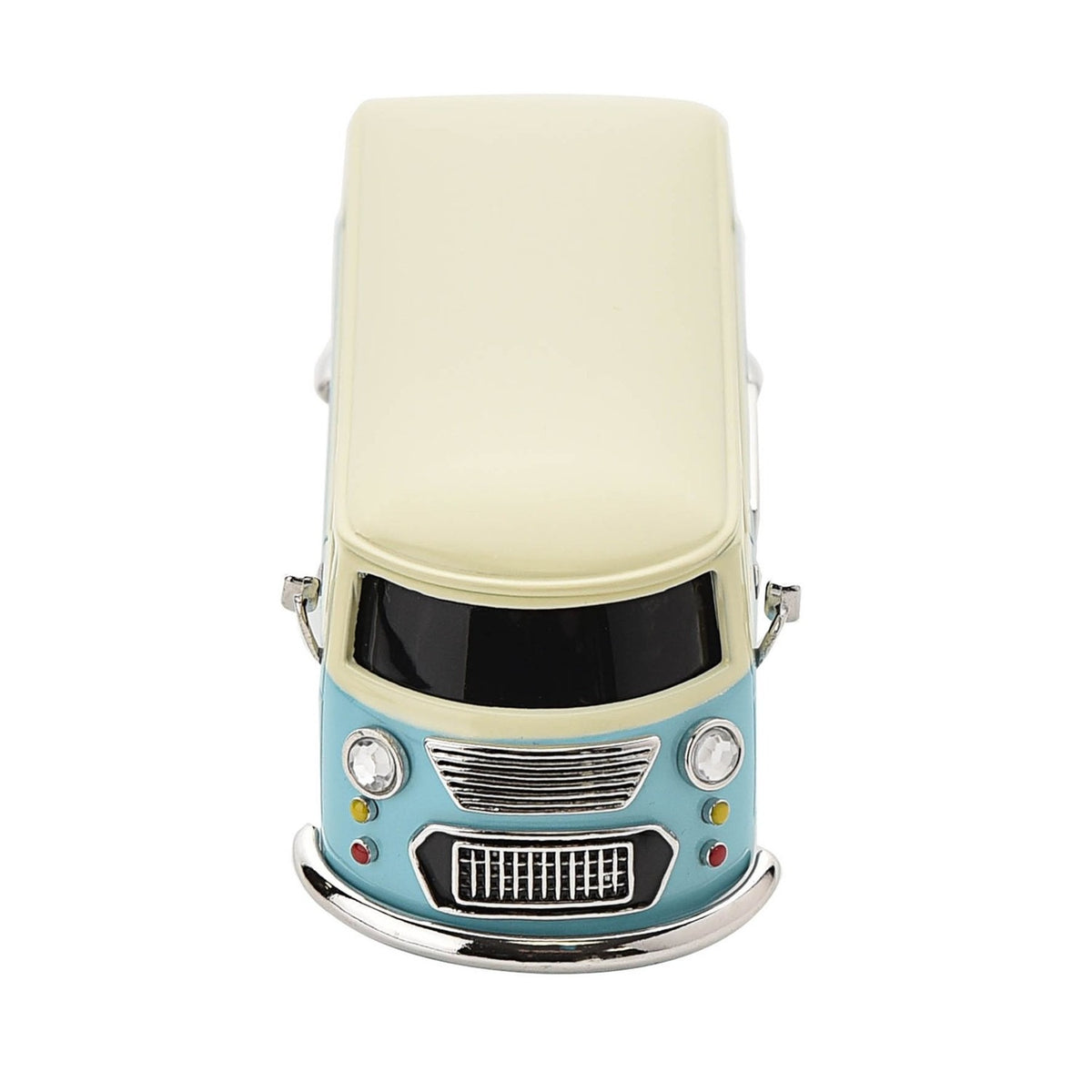 Miniature Camper Van Analogue Metal Mantel Clock - Blue