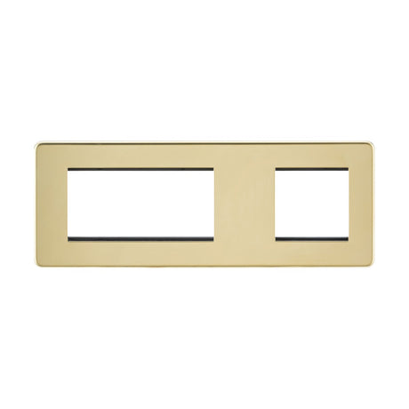 6G Modular Faceplate (2G + 4G) - Polished Brass
