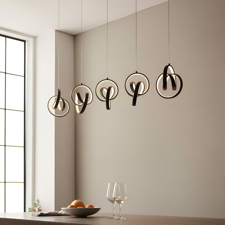 Bevwell 5 Light Linear Pendant - Matt Black