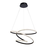 Endon Halden pendant light with a sculptural looped black frame and integrated LED strip, suspended from a round ceiling plate on a plain background.