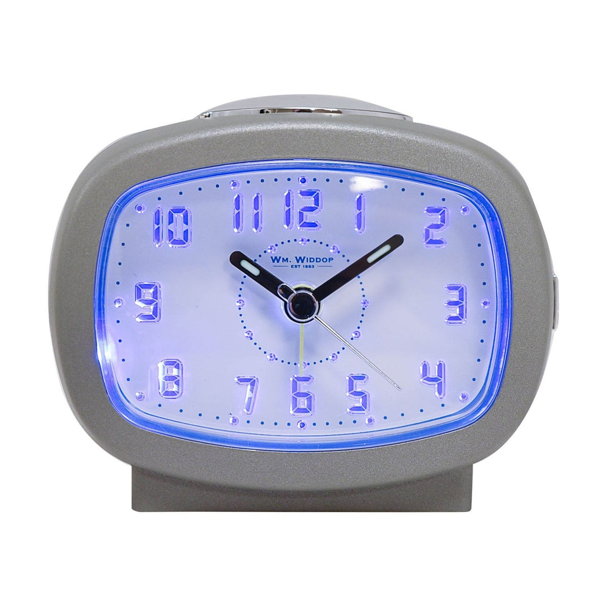 LED Dial Quartz Beep Plastic Alarm Clock with Snooze - Silver