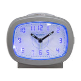 LED Dial Quartz Beep Plastic Alarm Clock with Snooze - Silver
