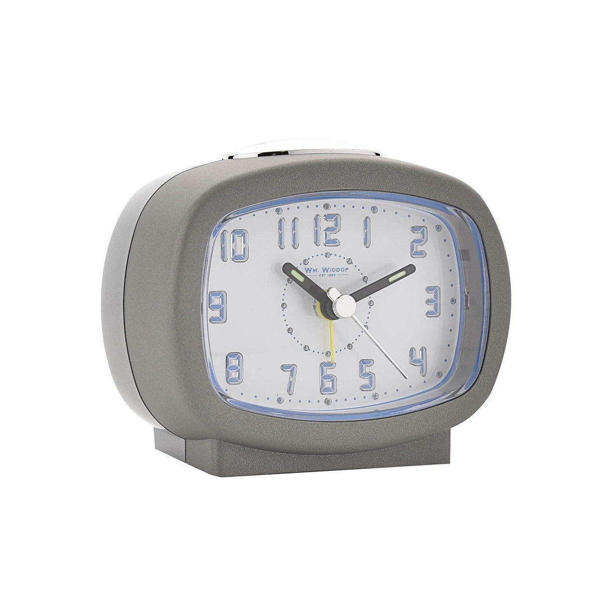 LED Dial Quartz Beep Plastic Alarm Clock with Snooze - Silver