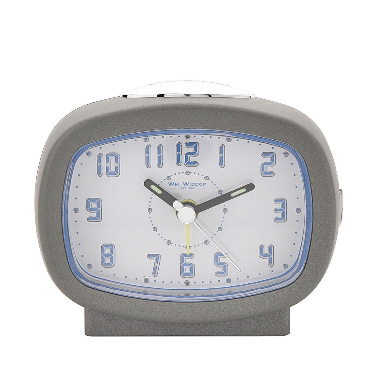 LED Dial Quartz Beep Plastic Alarm Clock with Snooze - Silver