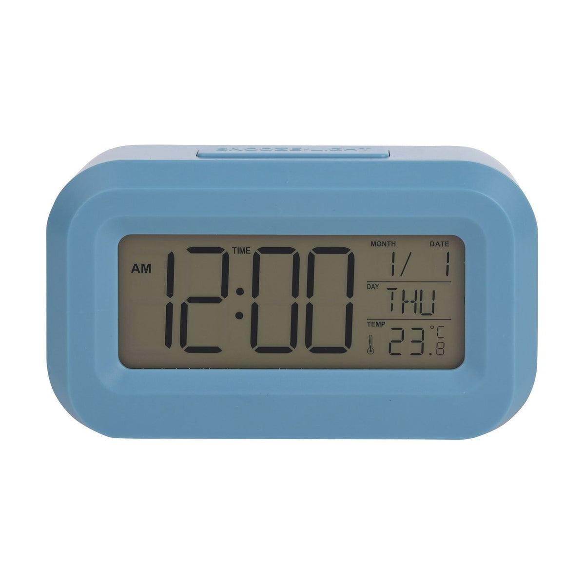 Brights Plastic Travel LED Alarm Clock with Snooze - Blue