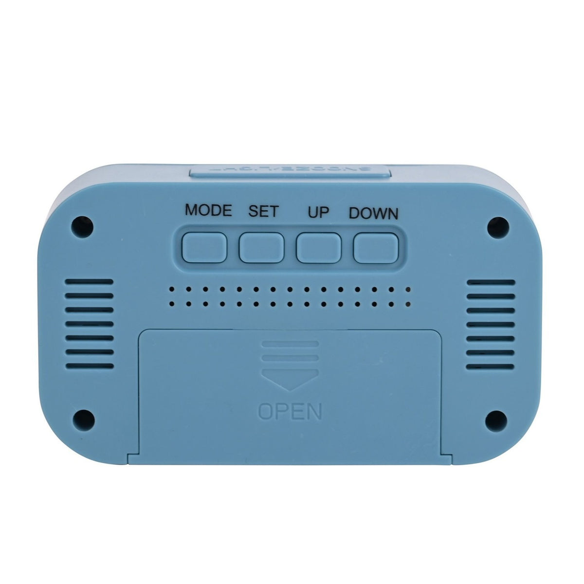 Brights Plastic Travel LED Alarm Clock with Snooze - Blue