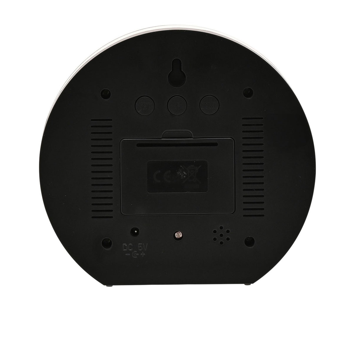 LCD Flip Mirrored Plastic Alarm Clock with Light - Black