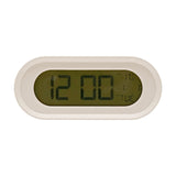 Oval Digital Alarm Clock with Temperature Display - White