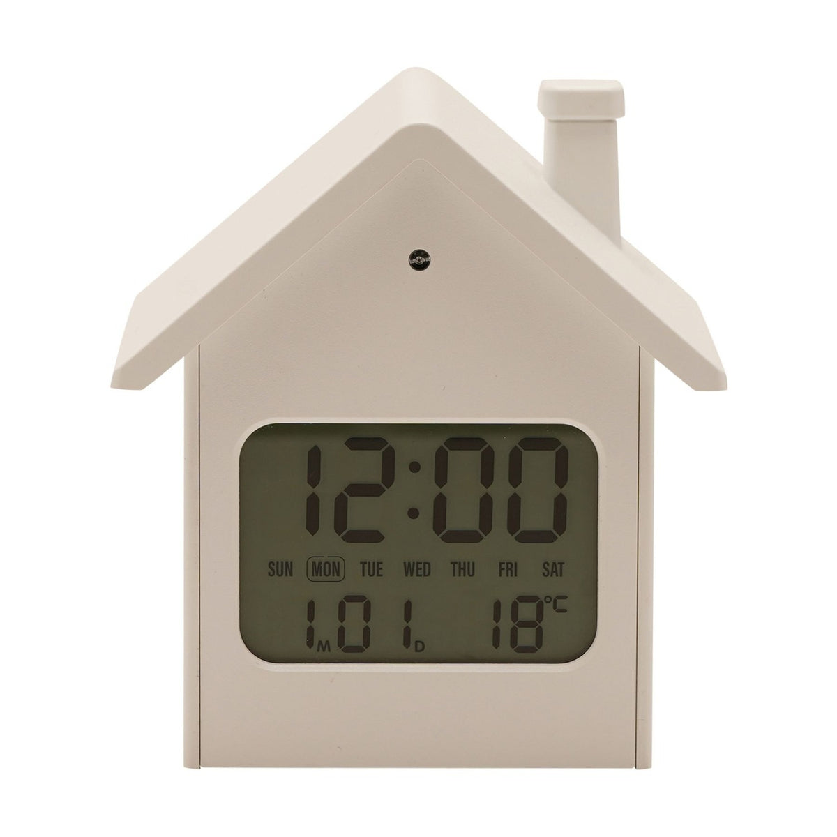 House Digital Alarm Clock with Snooze and Light - White