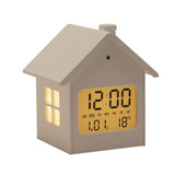 House Digital Alarm Clock with Snooze and Light - White