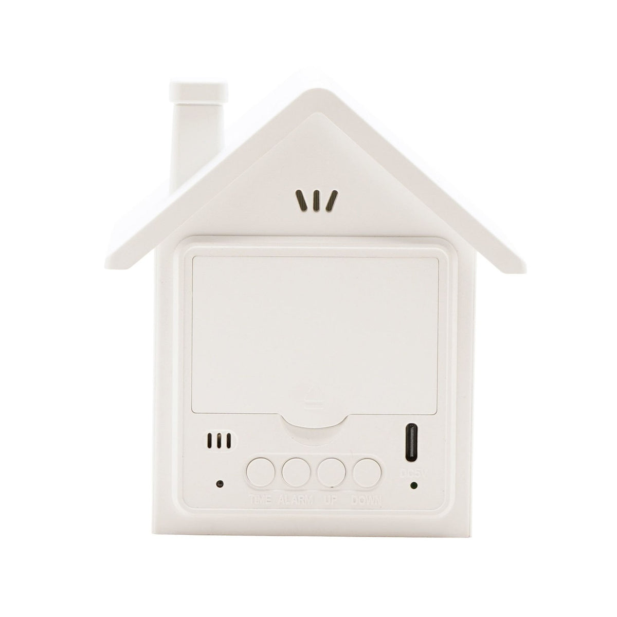 House Digital Alarm Clock with Snooze and Light - White