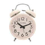 Round Twin Bell Table Alarm Clock with Dial Light - White