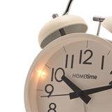 Round Twin Bell Table Alarm Clock with Dial Light - White