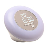 Round Wake Up Light Alarm Clock with Snooze - White & Silver