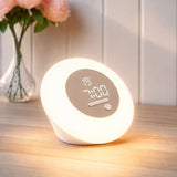 Round Wake Up Light Alarm Clock with Snooze - White & Silver