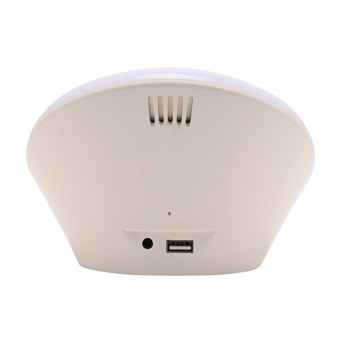 Round Wake Up Light Alarm Clock with Snooze - White & Silver