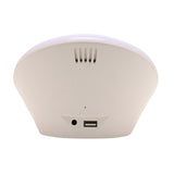 Round Wake Up Light Alarm Clock with Snooze - White & Silver