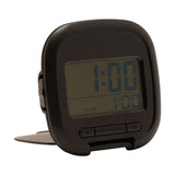 Folding Digital Travel Alarm Clock with Backlight - Black