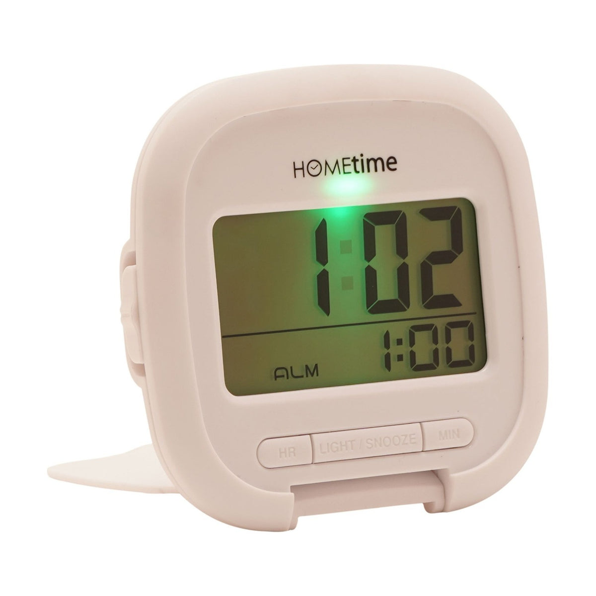 Digital Travel Alarm Clock with Snooze and Light - White