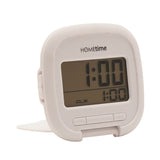 Digital Travel Alarm Clock with Snooze and Light - White