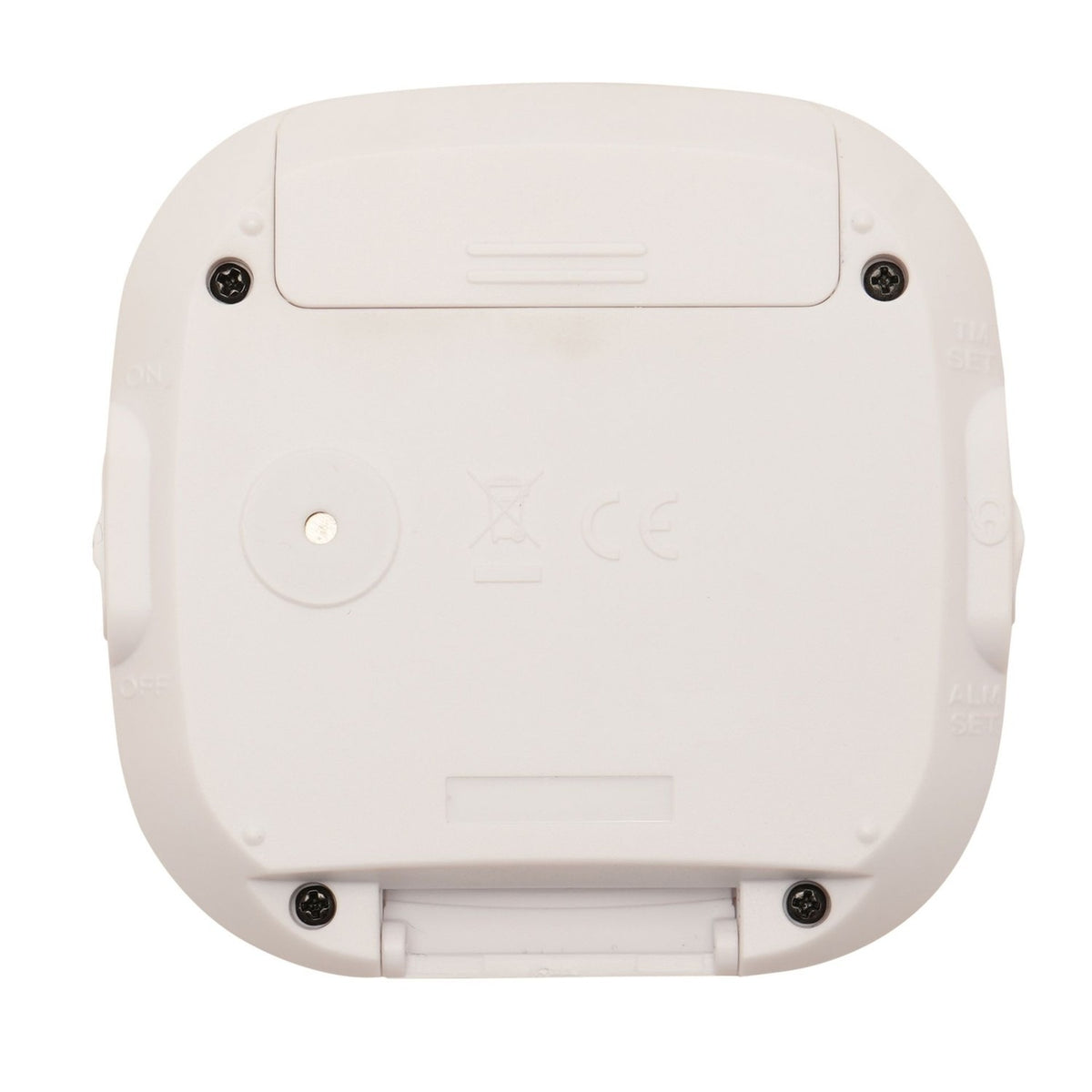 Digital Travel Alarm Clock with Snooze and Light - White
