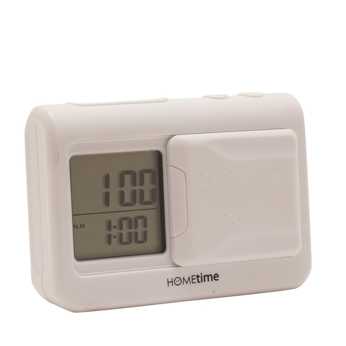 Digital Vibration Alarm Clock with Sliding Cover - White