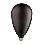 4W E27 LED filament Wisp bulb in smoke glass, teardrop shape with visible curved red filament, E27 metal base, shown on a plain white background.