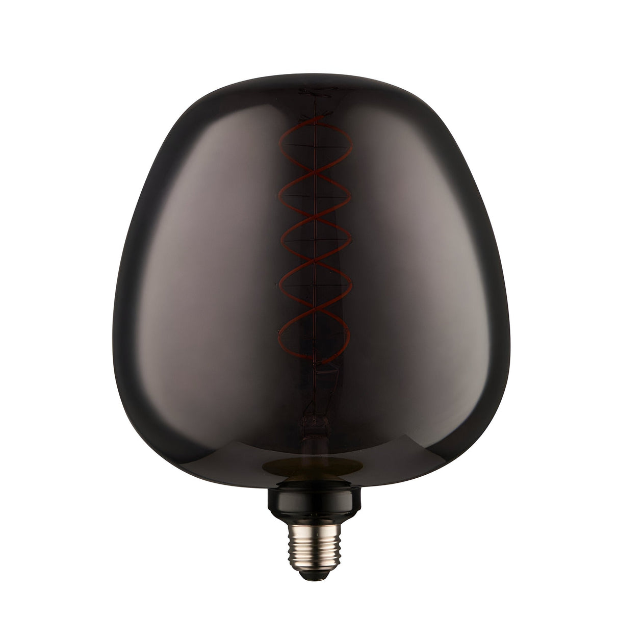 Endon 4W E27 LED filament bulb with double-helix filament inside a rounded smoked glass shade, shown on a plain white background.