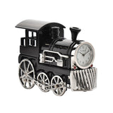 Miniature Steam Train Quartz Metal Mantel Clock - Black